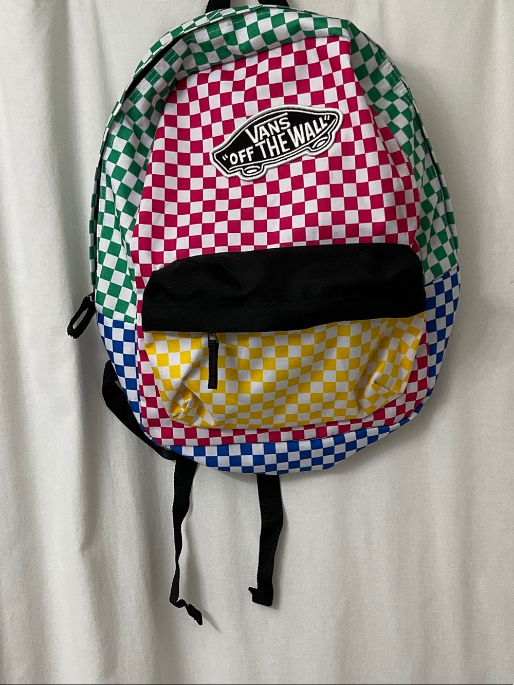 Vans Checkered Backpack LIKE NEW! — Green, Pink, Yellow, Blue, Black